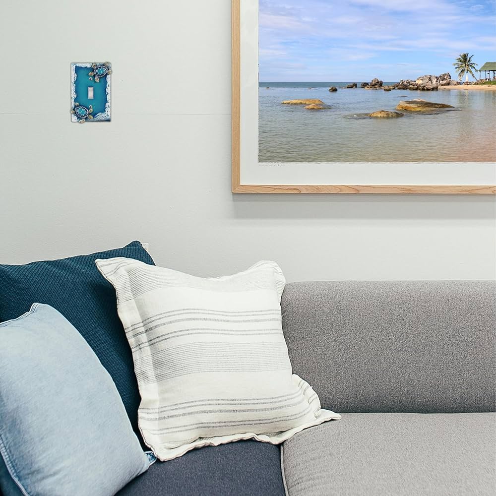 新品 Plage PP (Pake Plage) Nautical Single Toggle Switch Cover (1 Gang) with Sea Turtle